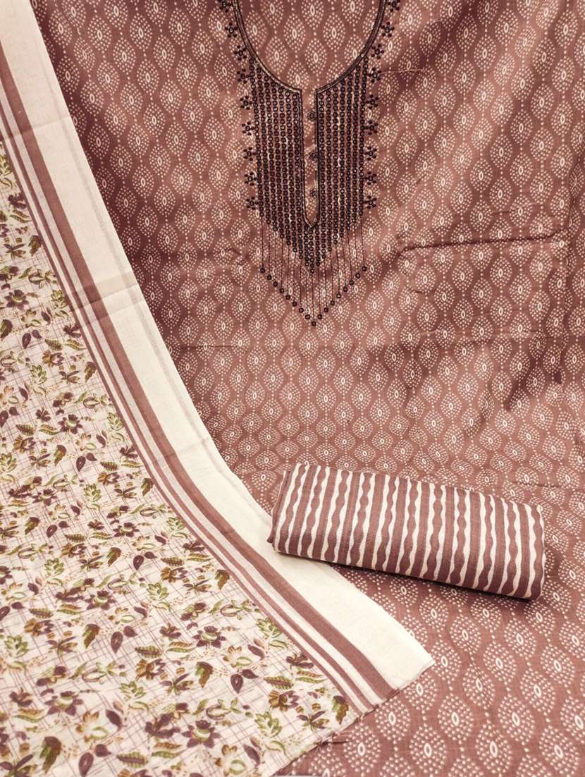 women printed embroidered unstitched suit set - 21975708 -  Standard Image - 2