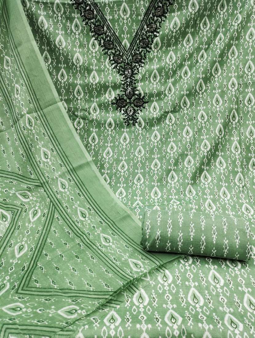 women printed embroidered unstitched suit set - 21975720 -  Standard Image - 2