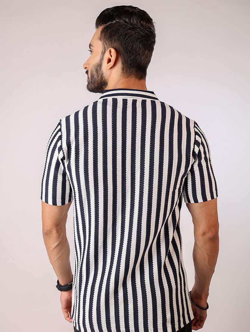 men striped short sleeve regular fit polo t-shirt - 21975725 - Standard Image - 2