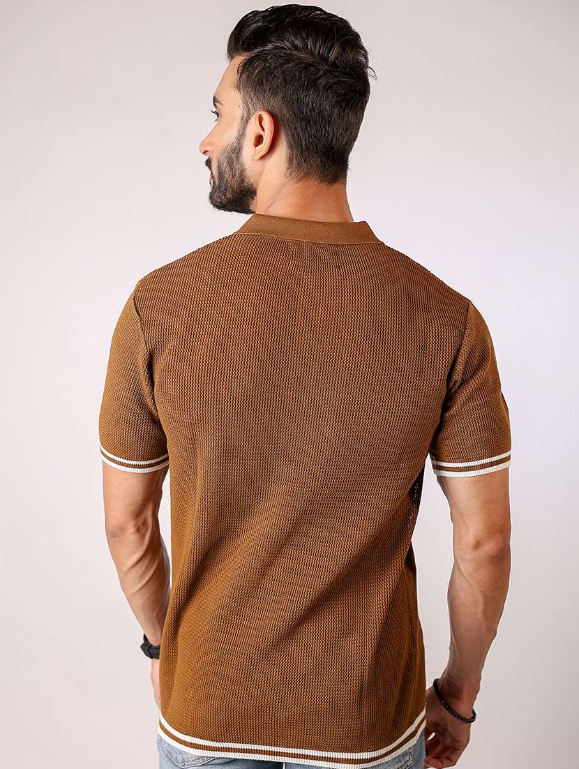 men solid short sleeve regular fit polo t-shirt - 21975727 - Standard Image - 2