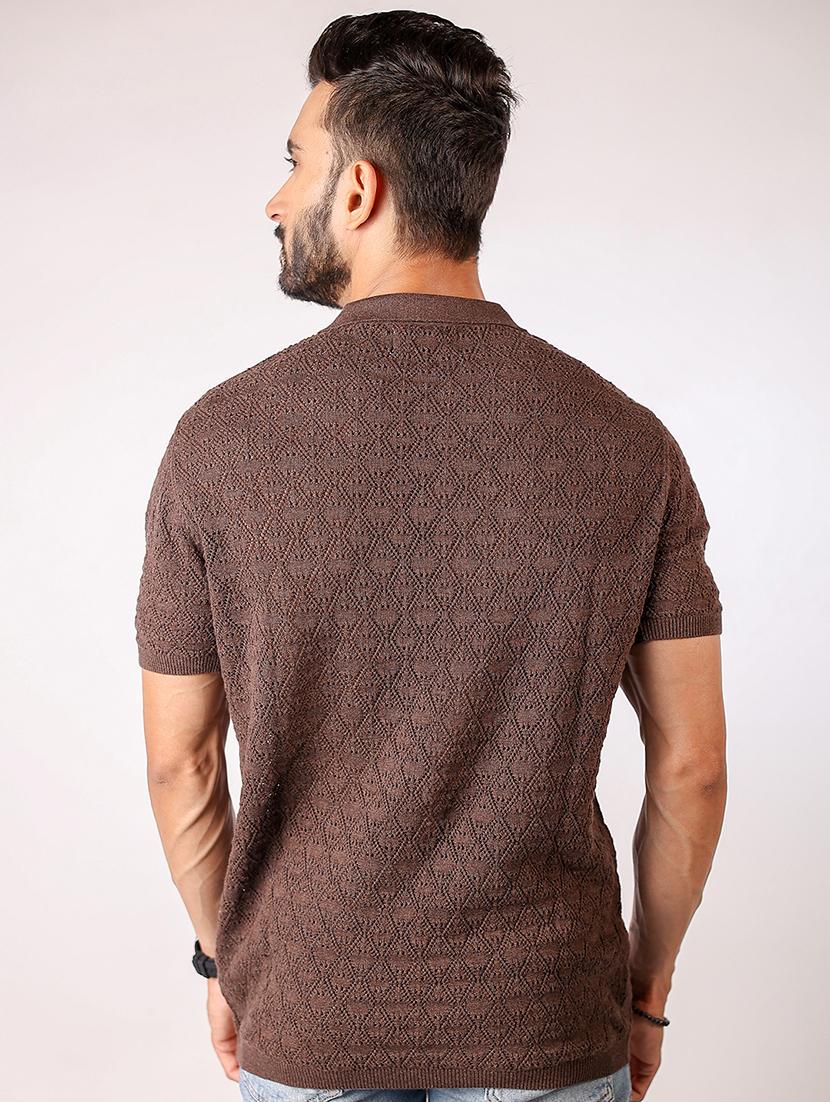 brown cotton plain tshirt - 21975733 - Standard Image - 2