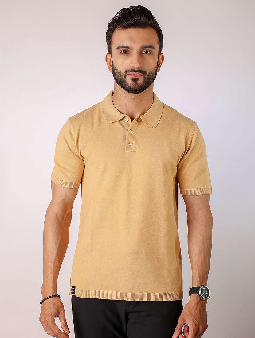 men solid short sleeve regular fit polo t-shirt