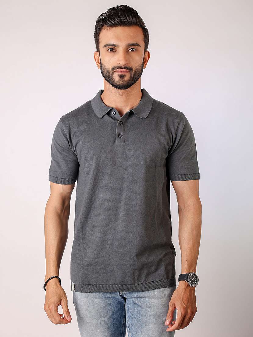 men solid short sleeve regular fit polo t-shirt
