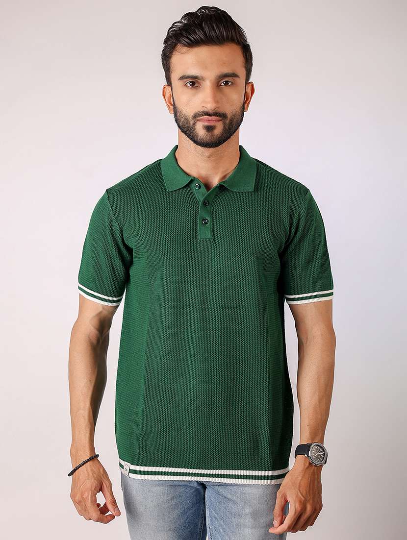 men solid short sleeve regular fit polo t-shirt