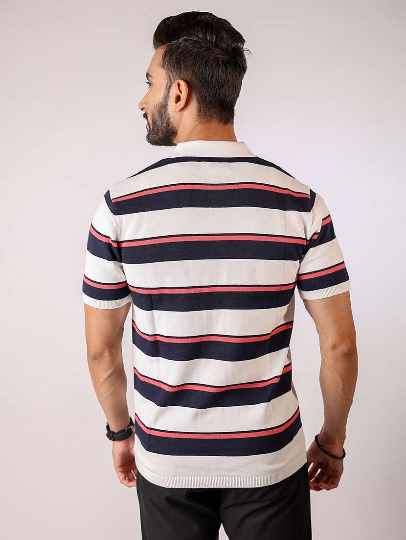 men striped short sleeve regular fit polo t-shirt - 21975759 -  Standard Image - 2