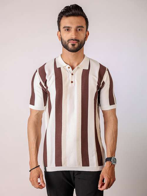 men striped short sleeve regular fit polo t-shirt - 21975761 - Standard Image - 0
