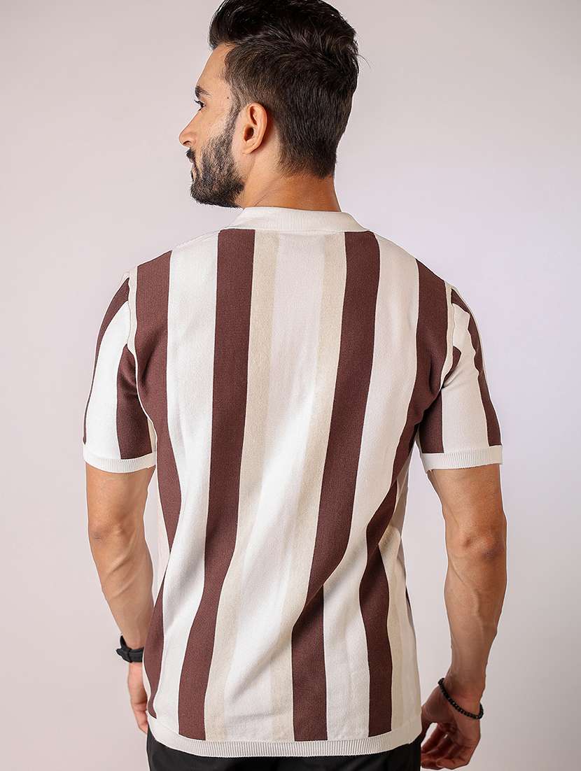men striped short sleeve regular fit polo t-shirt - 21975761 - Standard Image - 2