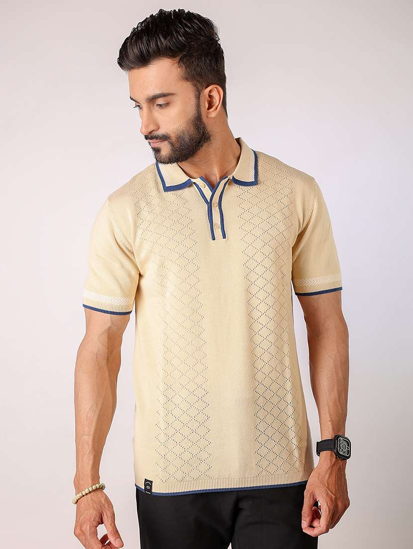 men self design short sleeve regular fit polo t-shirt - 21975772 -  Standard Image - 2