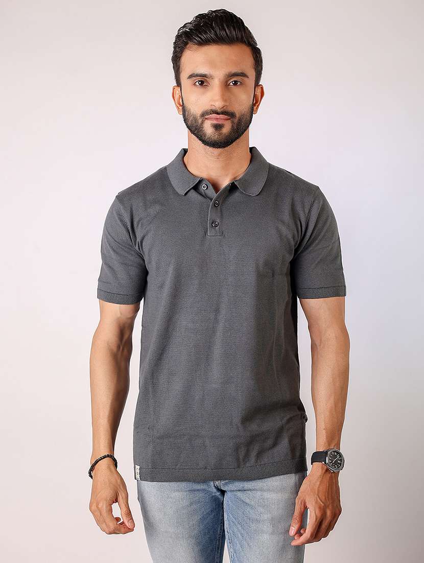 men solid short sleeve regular fit polo t-shirt