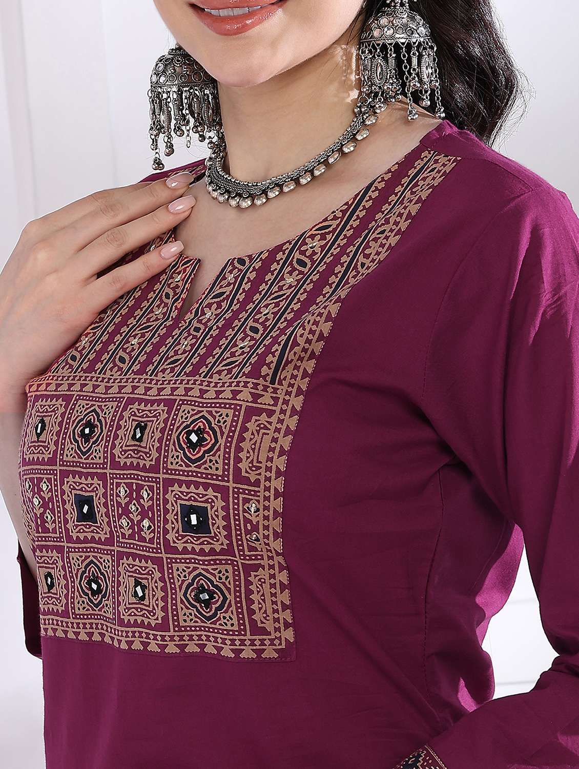 women three quarter sleeve kurta palazzo with dupatta set - 21975797 -  Standard Image - 7