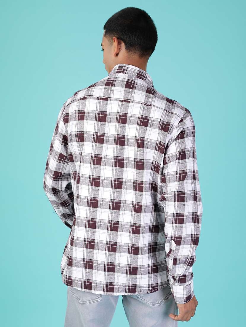 men checkered collared long sleeve casual shirt - 21975849 -  Standard Image - 2