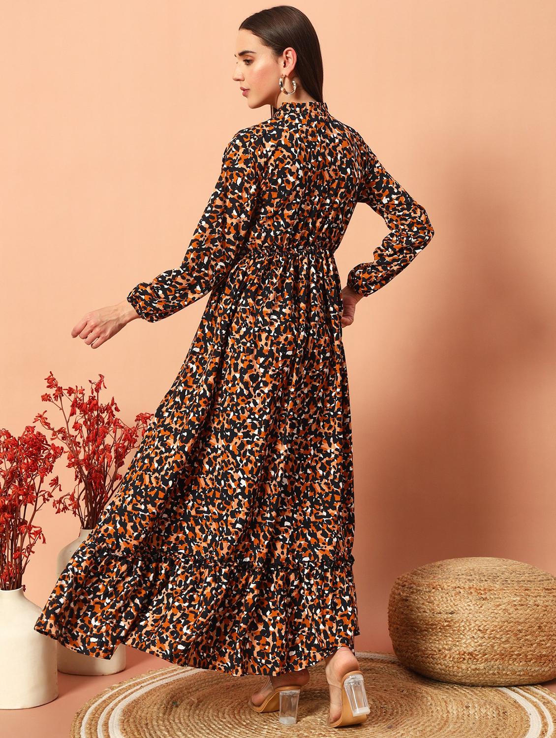women floral print puff sleeve tiererd maxi dress - 21976161 - Standard Image - 2