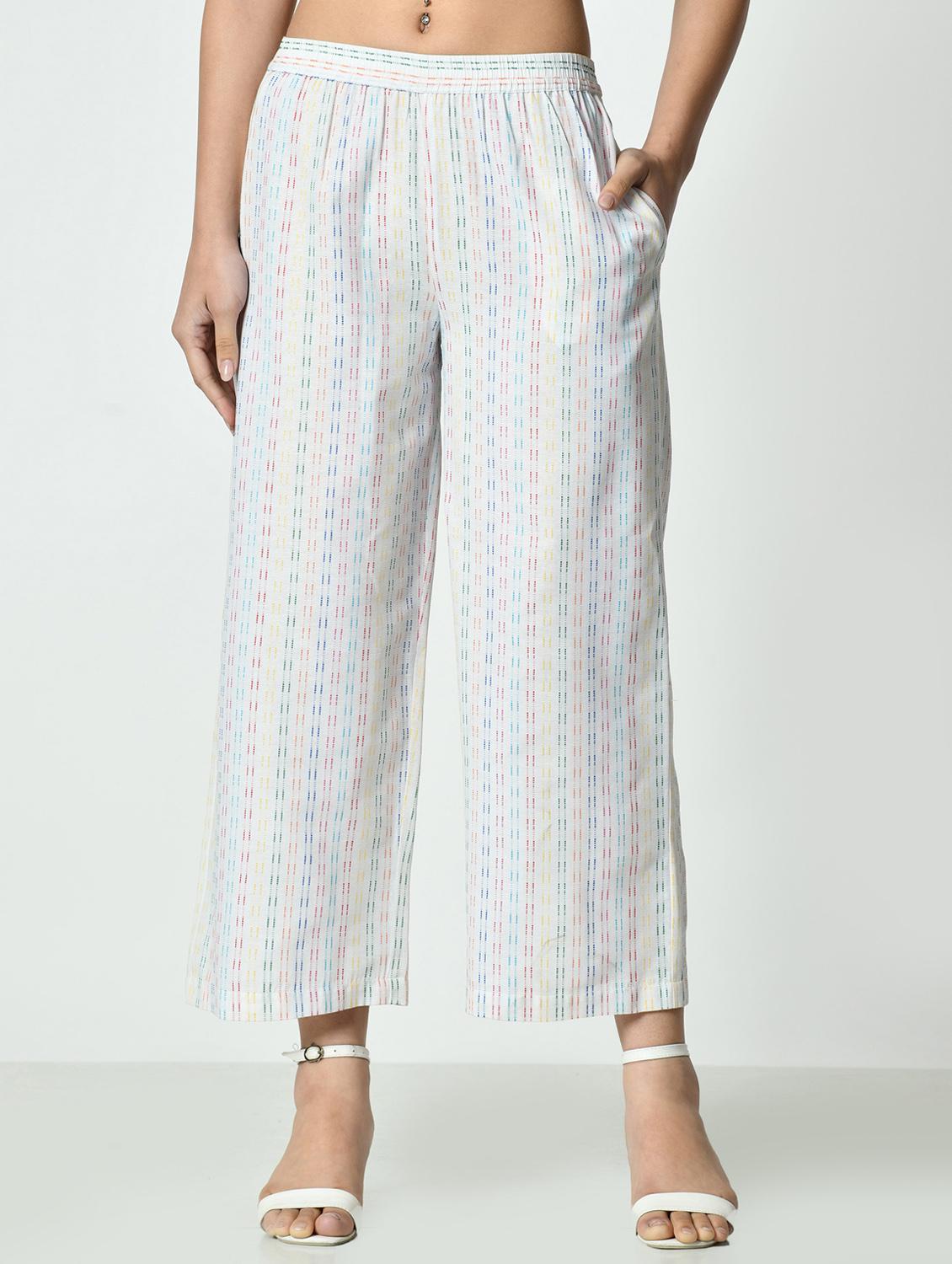 women self designed mid rise staright fit palazzo - 21976170 - Zoom Image - 0