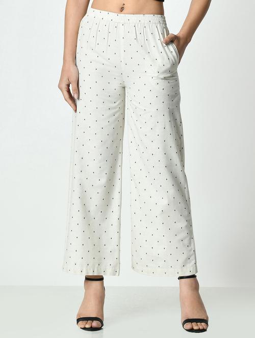 women printed mid rise straight palazzo - 21976171 - Standard Image - 0