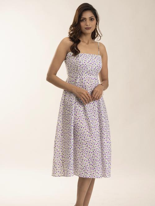 women floral print shoulder strap a-line dress - 21976225 -  Standard Image - 0
