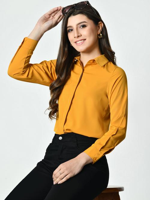 women yellow soldi long sleeve regular shirt - 21976375 - Standard Image - 0