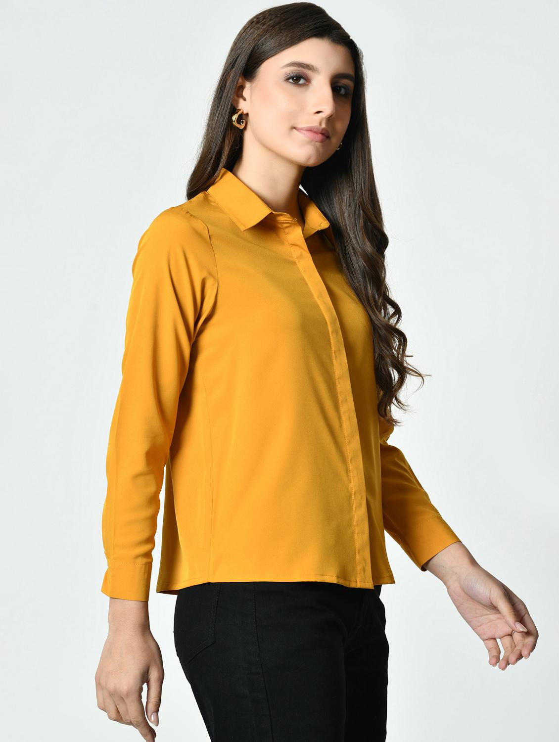 women yellow soldi long sleeve regular shirt - 21976375 - Standard Image - 2