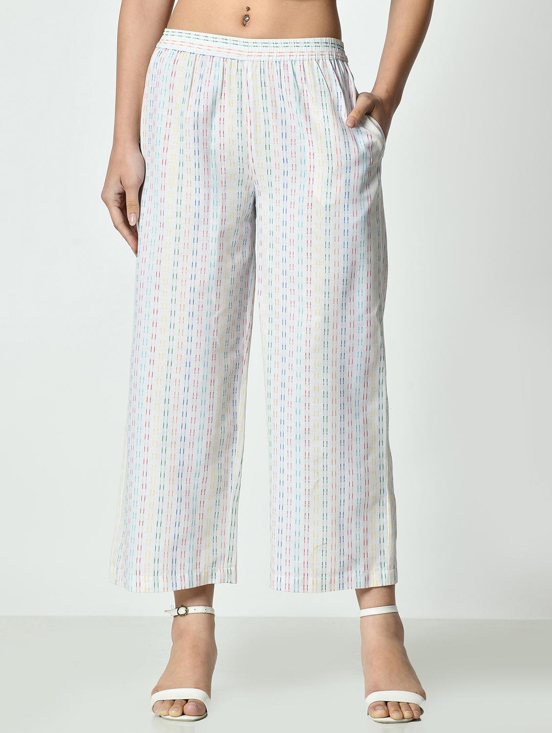 women self designed mid rise straight palazzo - 21976387 -  Zoom Image - 0