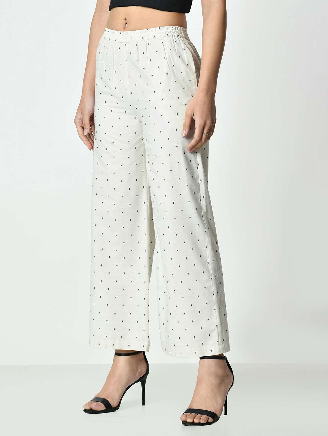 women printed mid rise straight palazzo - 21976388 - Standard Image - 2