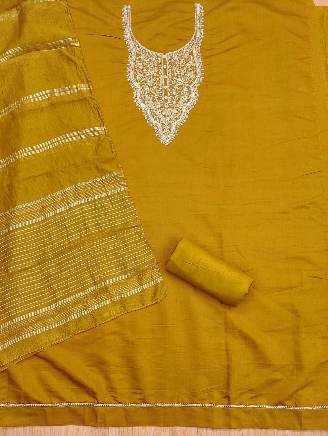 women solid with work embroidered unstitched suit set - 21976418 -  Standard Image - 2