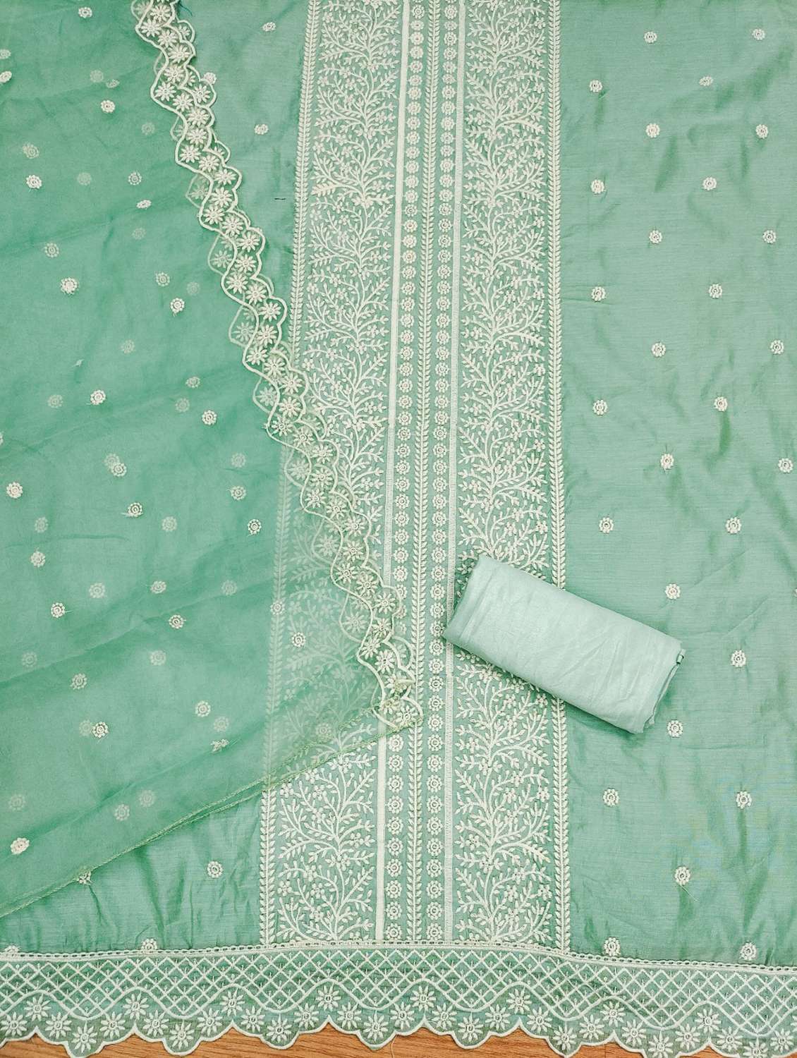 women solid with work embroidered unstitched suit set - 21976422 -  Standard Image - 2