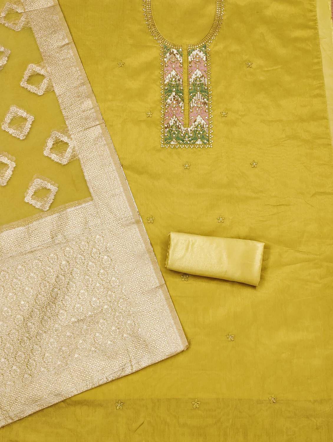 women solid with work embroidered unstitched suit set - 21976425 -  Standard Image - 2