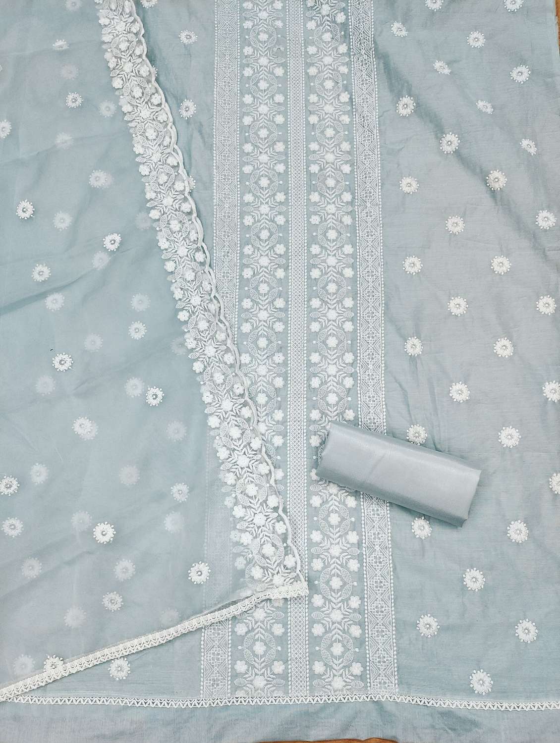 women solid with work embroidered unstitched suit set - 21976428 -  Standard Image - 2