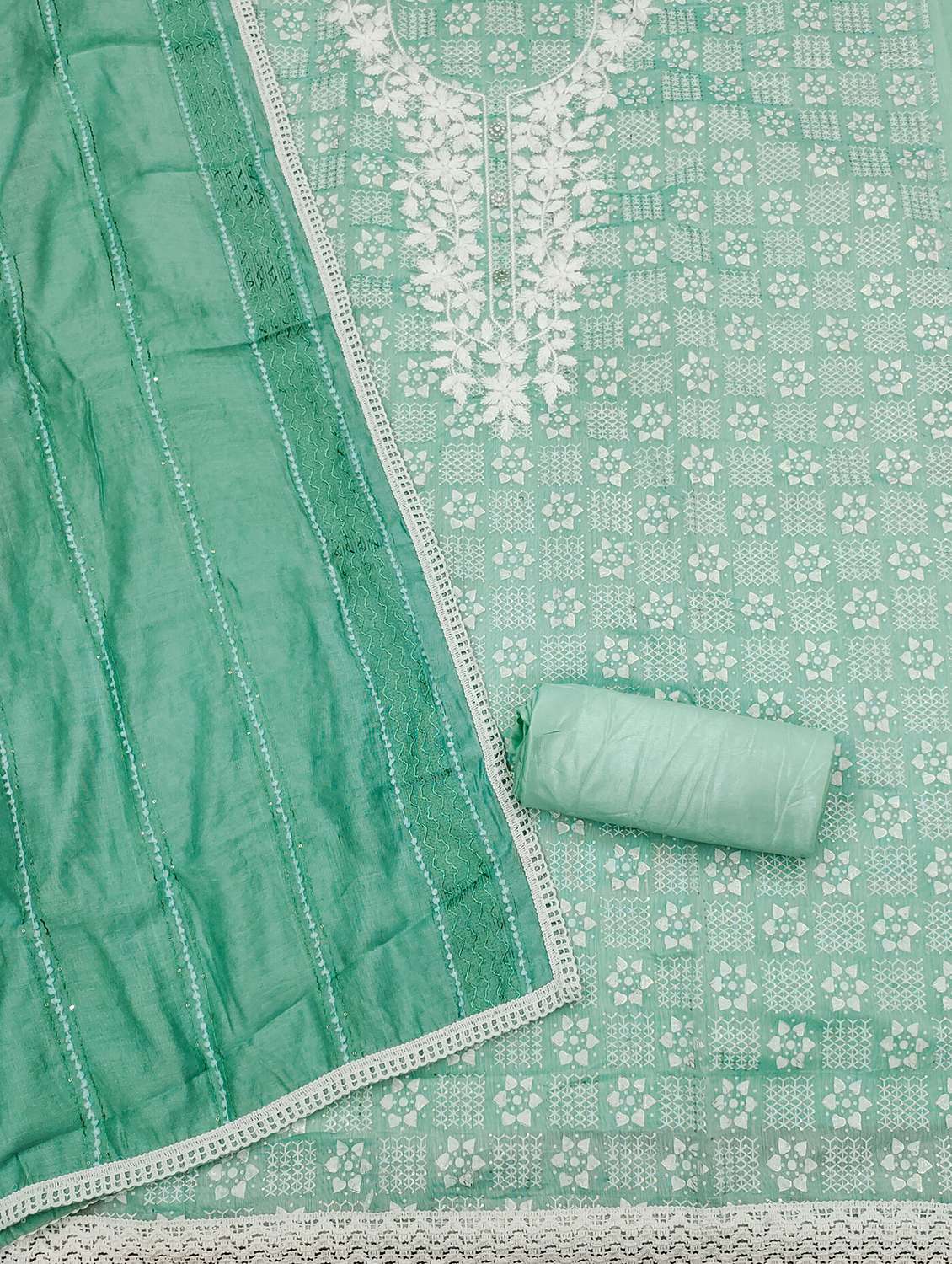 women printed embroidered unstitched suit set - 21976430 -  Standard Image - 2