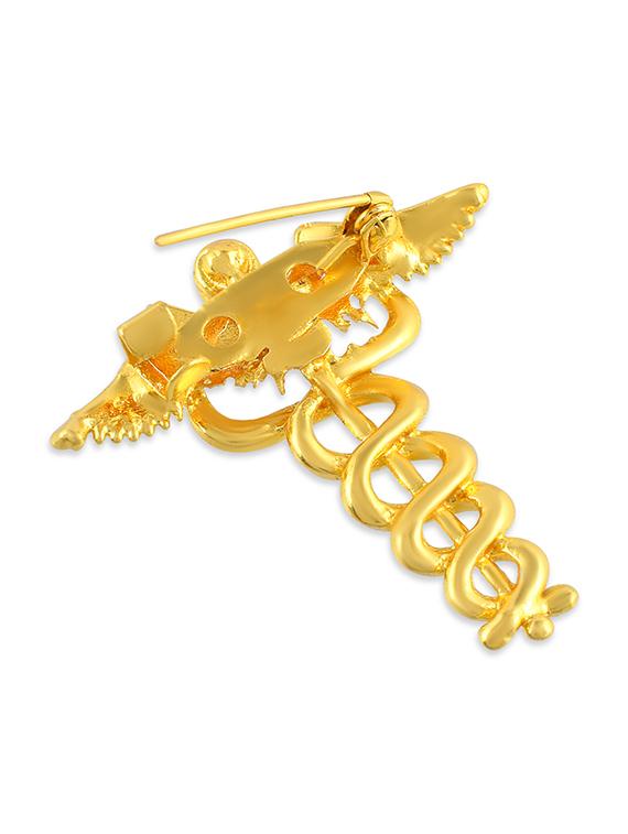 gold plated medical symbol brooch - 21976620 - Standard Image - 2