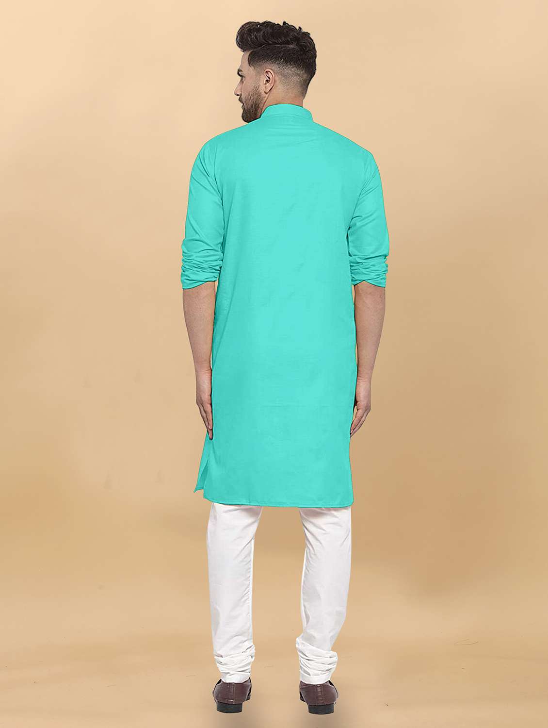 men pack of 2 solid mandarin neck long kurta - 21976636 -  Standard Image - 2