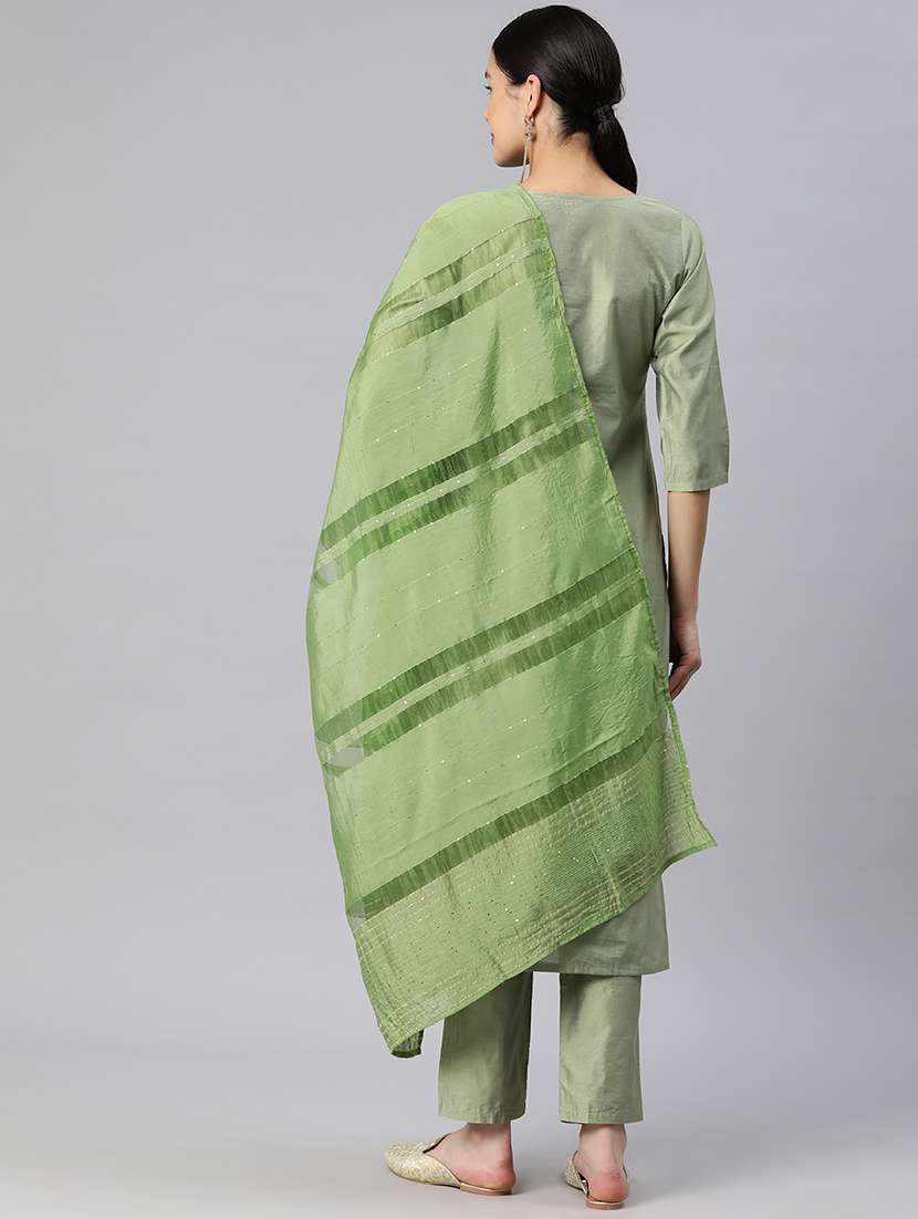 women three quarter sleeve kurta pant with dupatta set - 21976666 -  Standard Image - 2