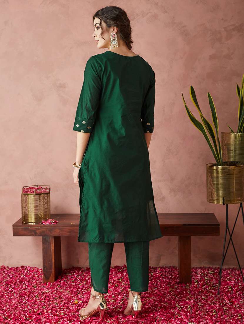 women three quarter sleeve kurta pant with dupatta set - 21976670 -  Standard Image - 2