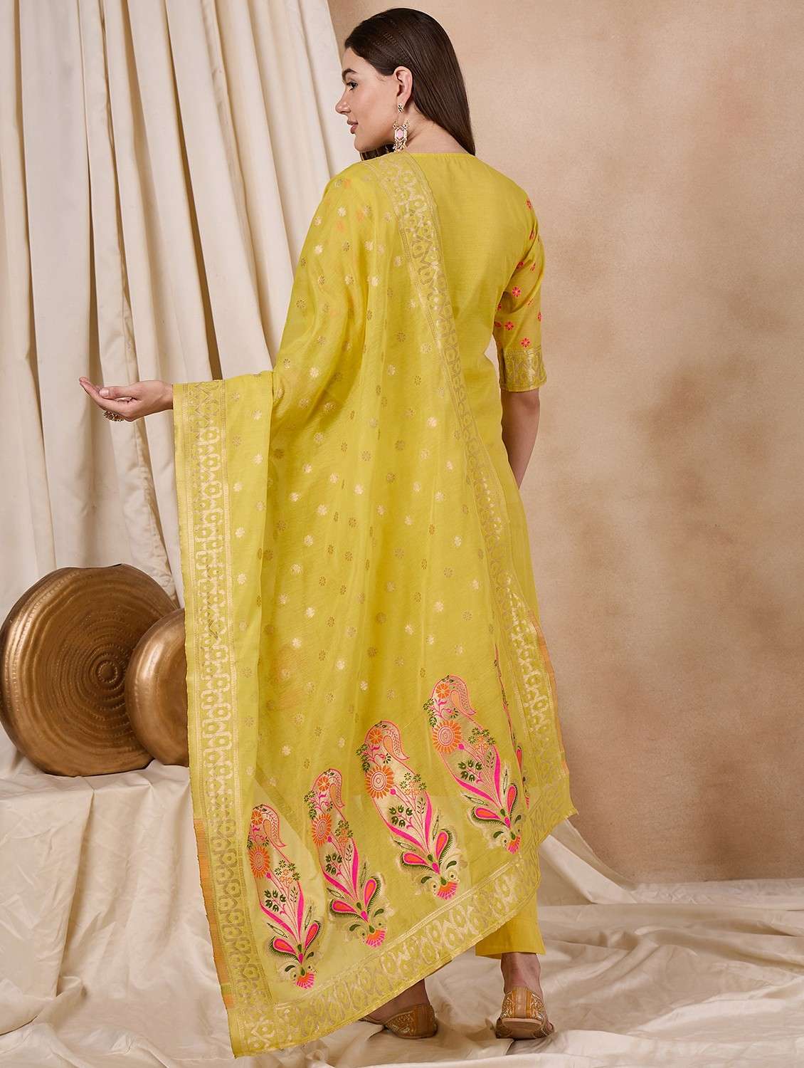 women self design elbow sleeve kurta pant with dupatta set - 21976672 -  Standard Image - 2