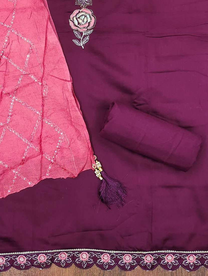 women solid with work embroidered unstitched suit set - 21976681 -  Standard Image - 2