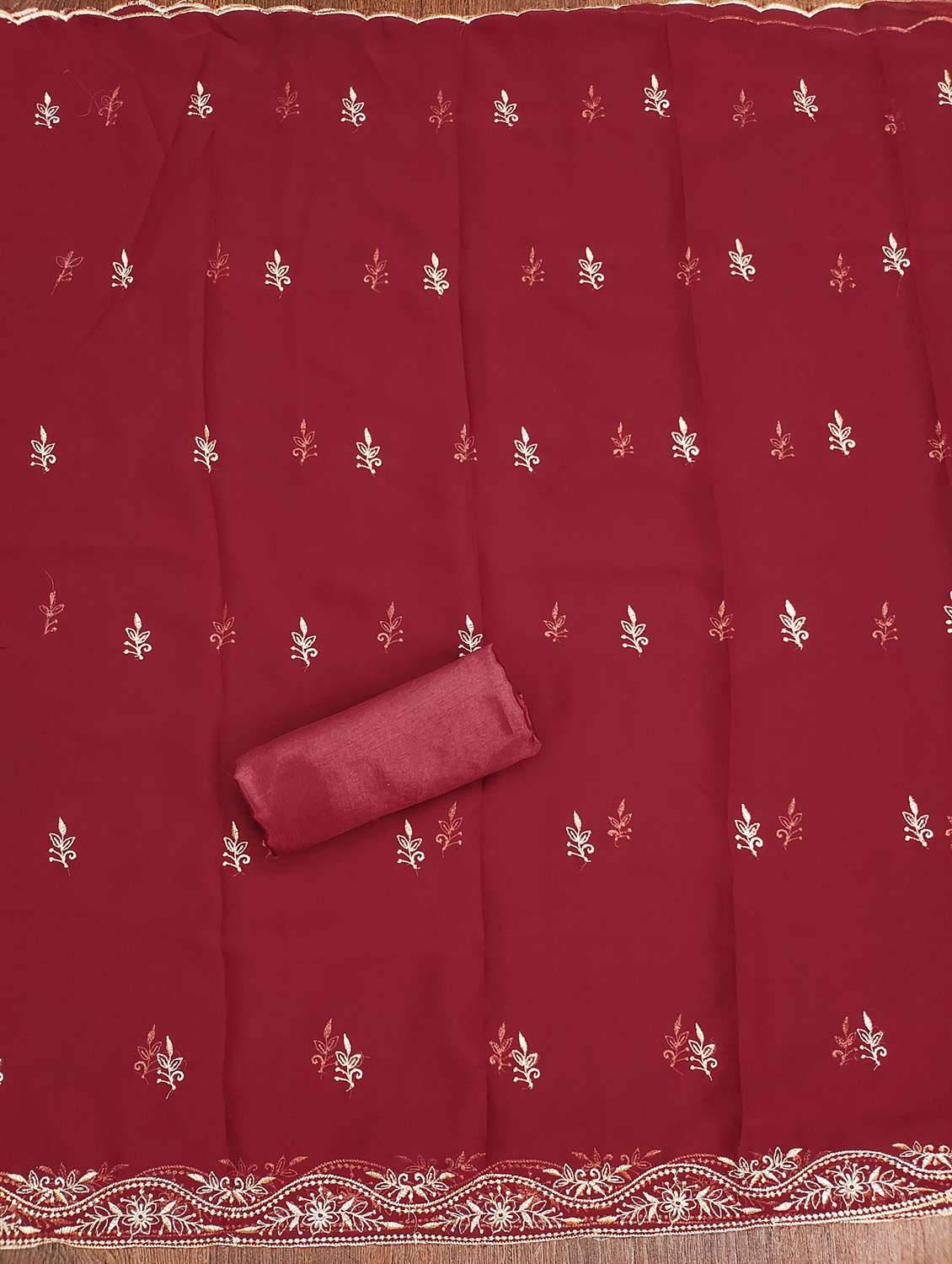 women solid with work embroidered unstitched suit set - 21976691 -  Standard Image - 2