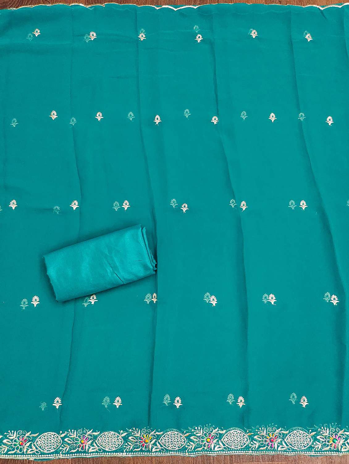 women solid with work embroidered unstitched suit set - 21976693 -  Standard Image - 2