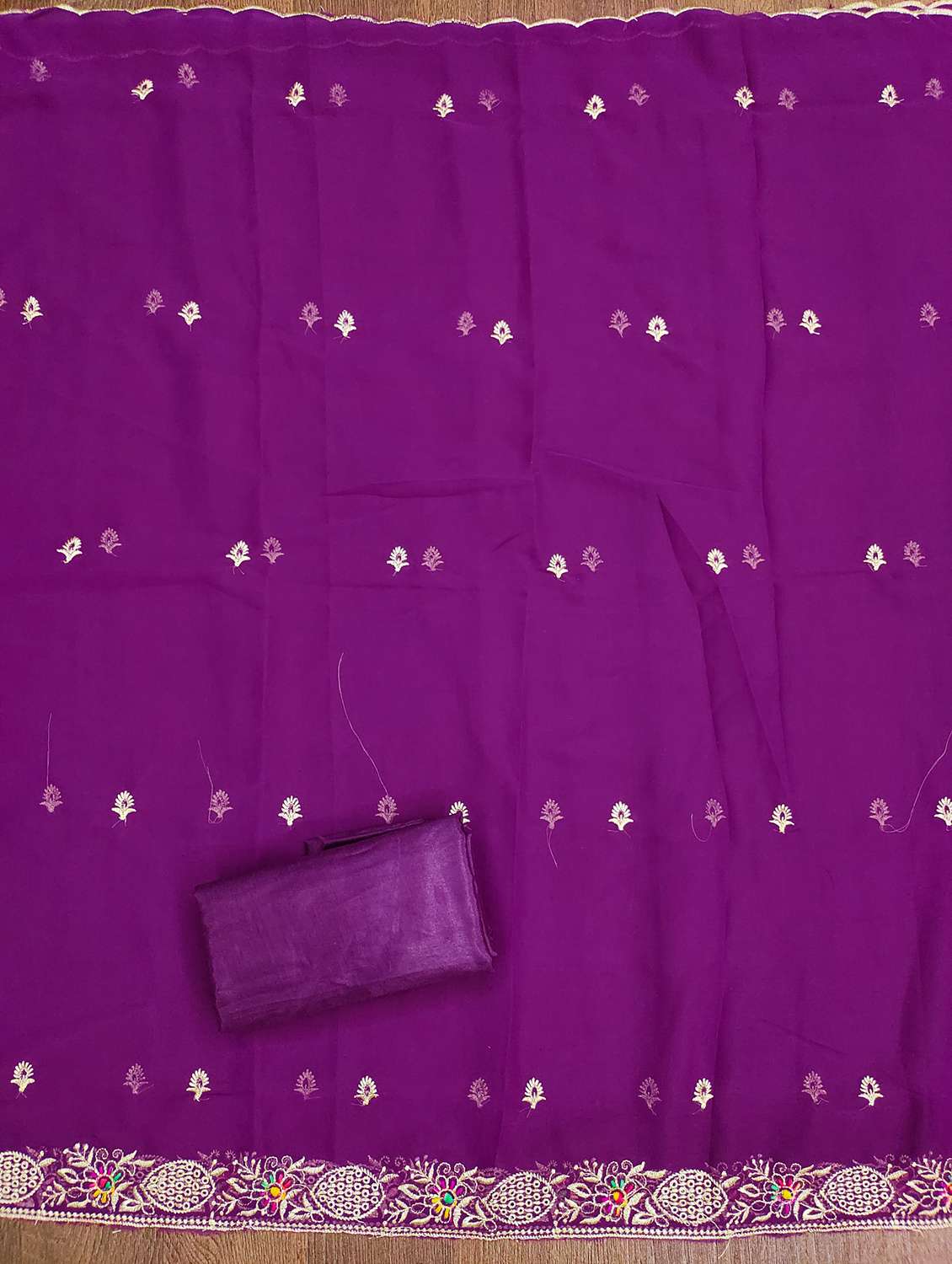 women solid with work embroidered unstitched suit set - 21976695 -  Standard Image - 2