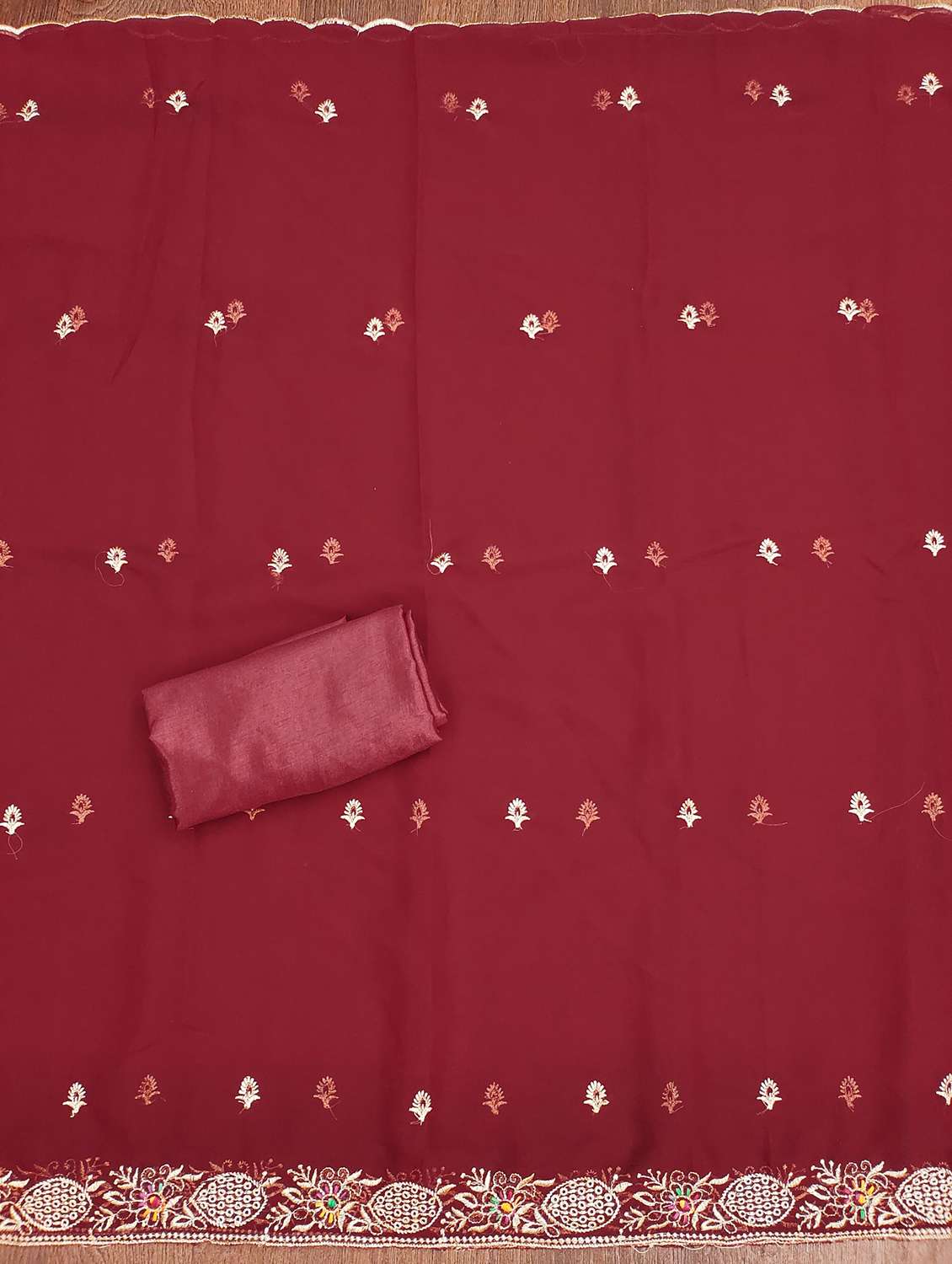 women solid with work embroidered unstitched suit set - 21976696 -  Standard Image - 2