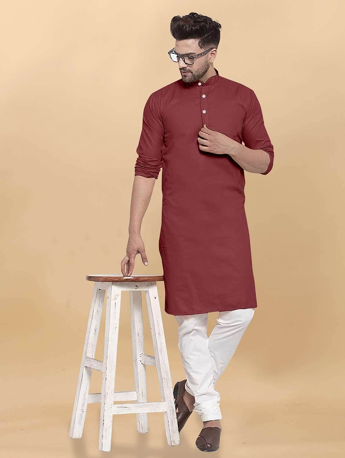 Men Pack Of 2 Solid Mandarin Neck Long Kurta - 21976817 -  Standard Image - 2