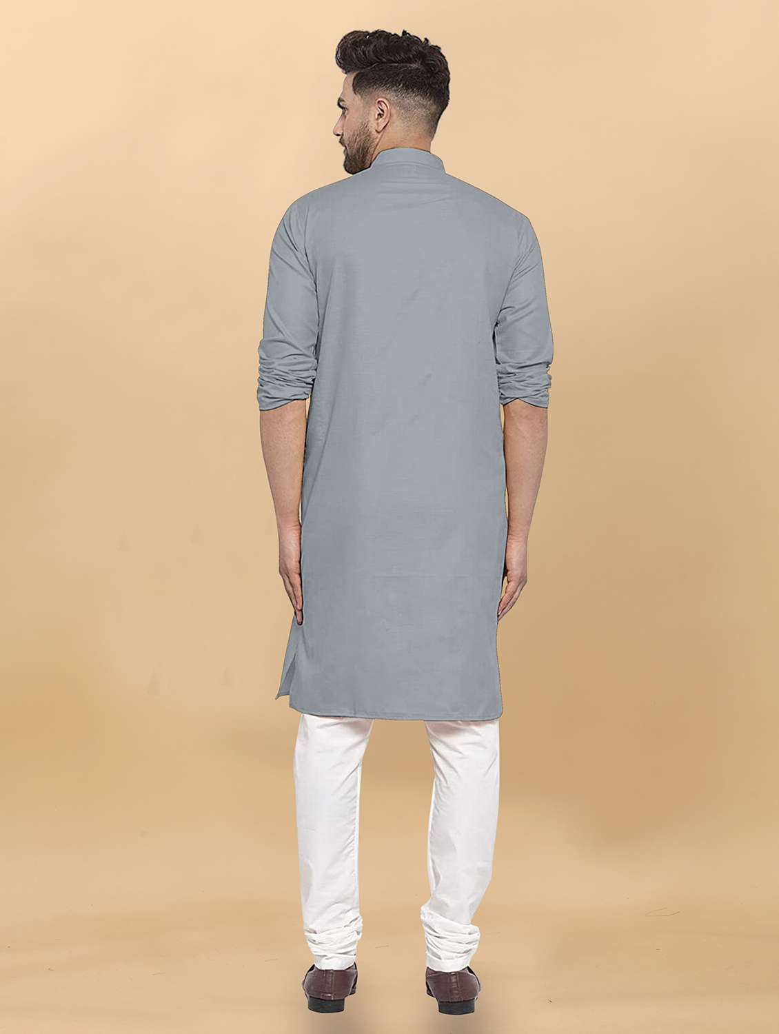men pack of 2 solid mandarin neck long kurta - 21976863 -  Standard Image - 2
