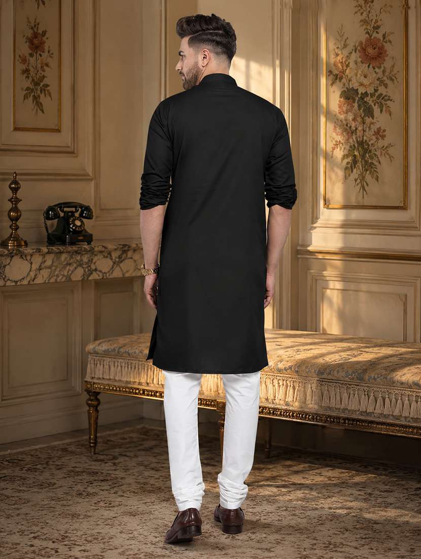 men pack of 2 solid mandarin neck long kurta - 21976899 -  Standard Image - 2