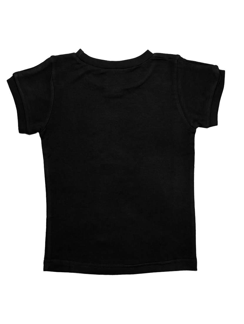 girls black printed short sleeve tee - 21976928 -  Standard Image - 2