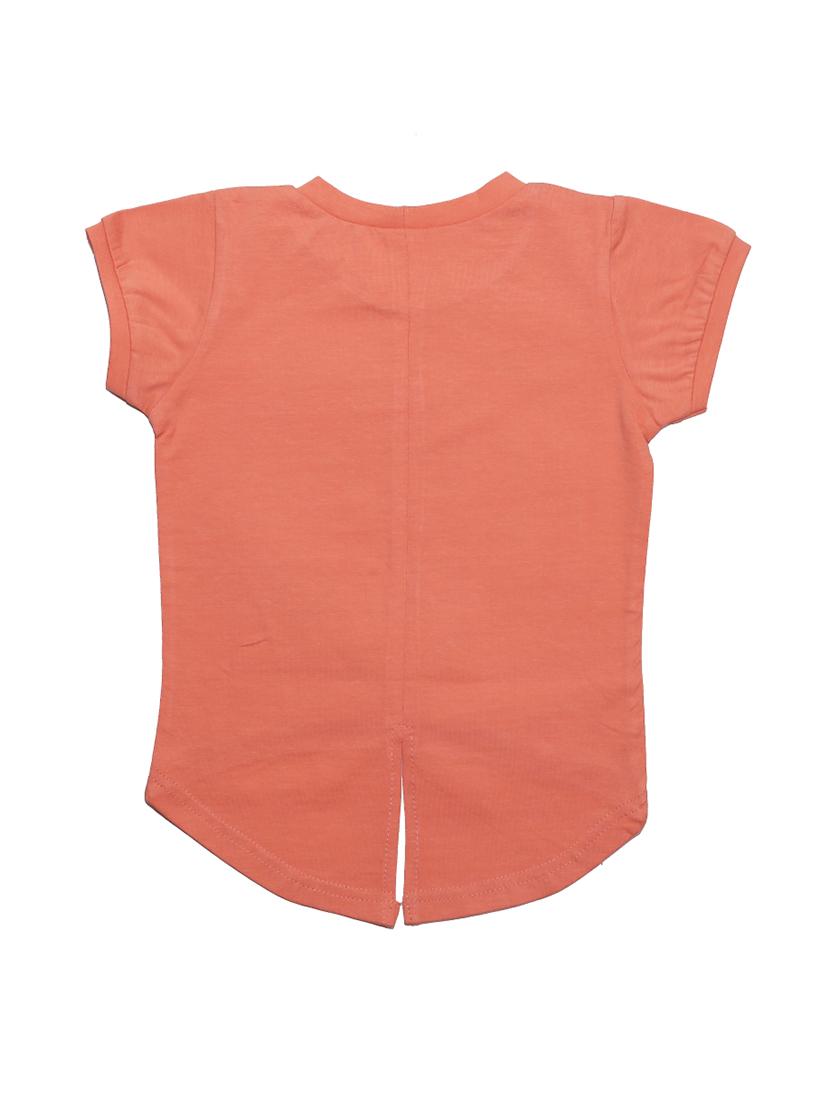 girls orange printed short sleeve high low tee - 21976931 - Standard Image - 2