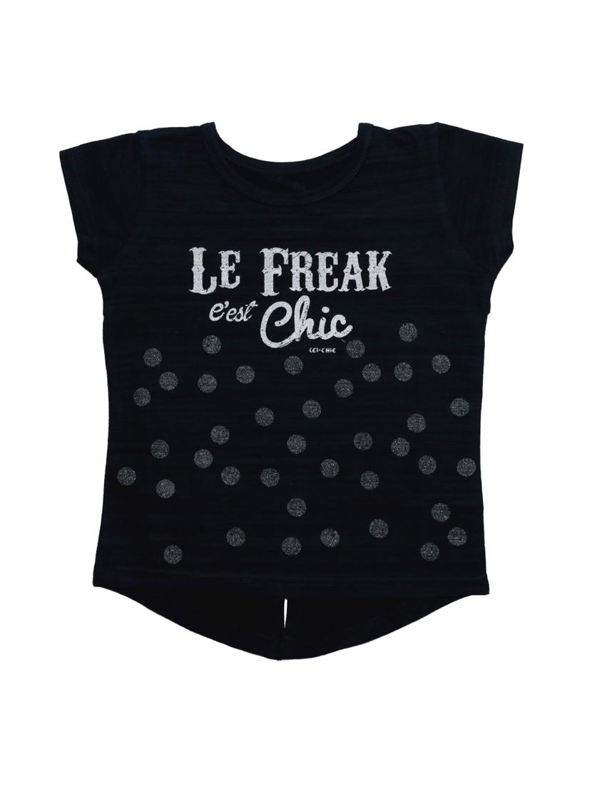 girls black printed short sleeve tee - 21976939 - Standard Image - 2