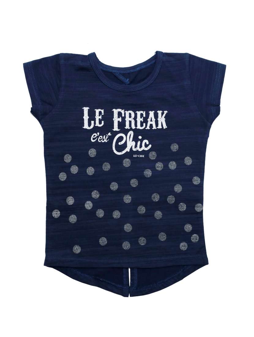 girls navy blue printed  short sleeve tee - 21976940 -  Standard Image - 2