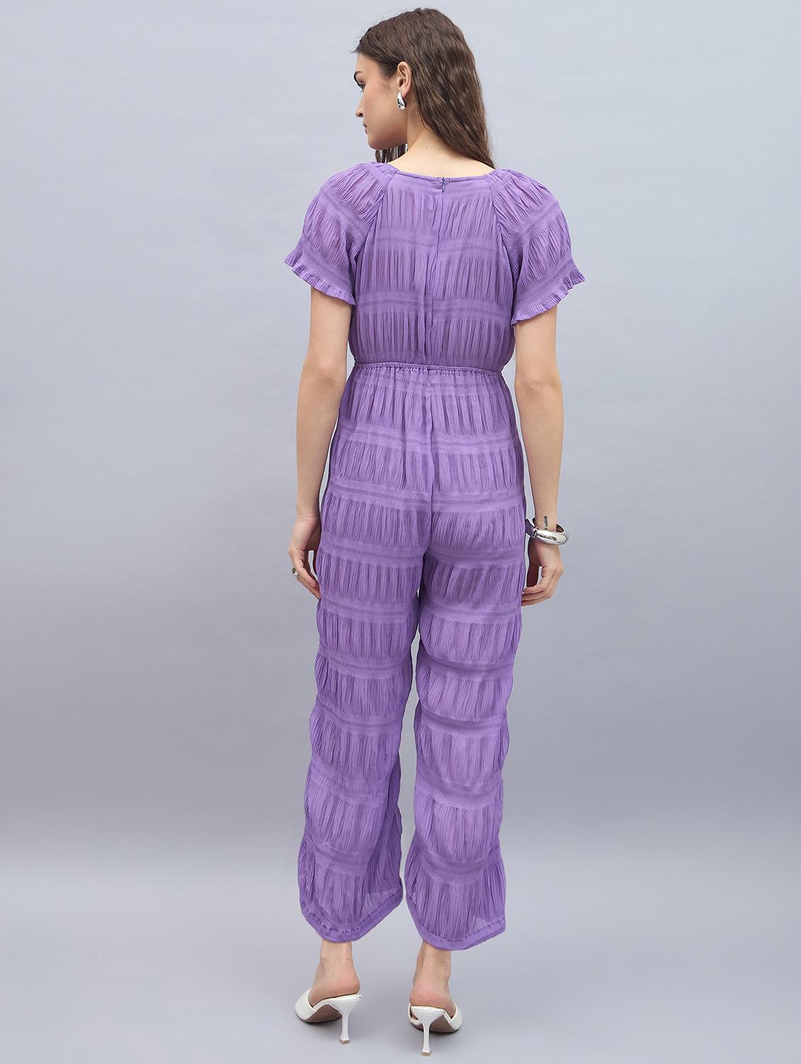 women lavender solid full length jumpsuit - 21976949 - Standard Image - 2