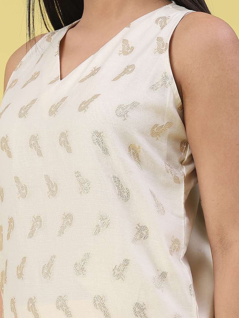 women self design sleeveless kurta palazzo with dupatta set - 21977010 -  Standard Image - 2