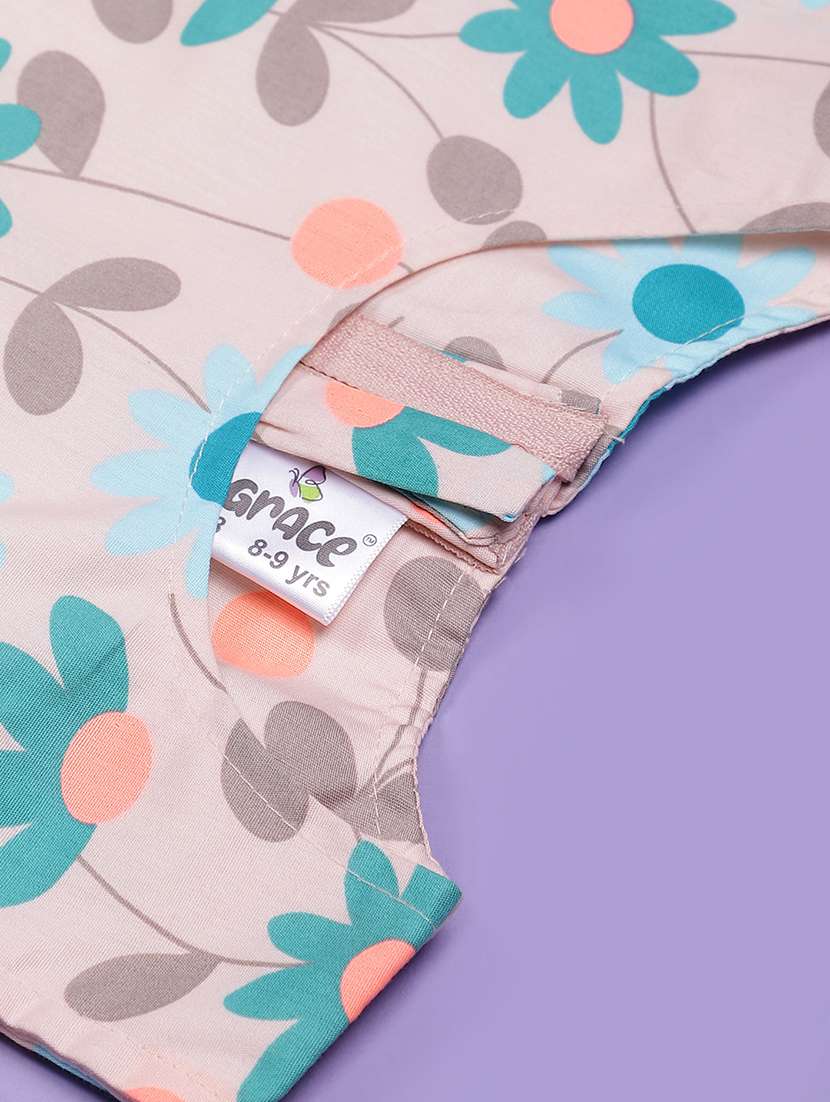 girls floral printed round neck frock - 21977022 -  Standard Image - 2