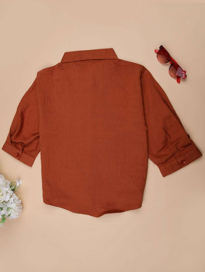 girls self designed long sleeve collared shirt - 21977159 -  Standard Image - 2