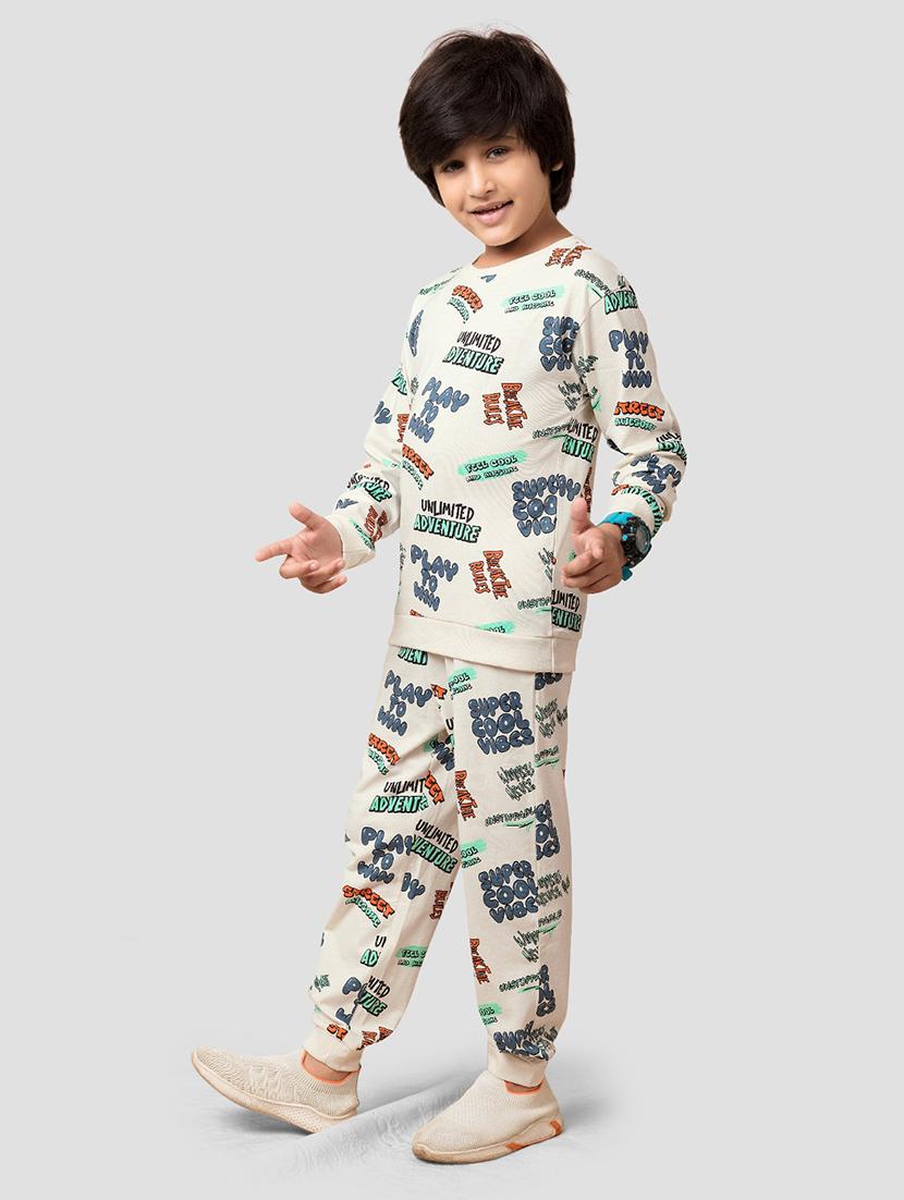 boys printed t-shirt & jogger full length set - 21977244 - Standard Image - 2